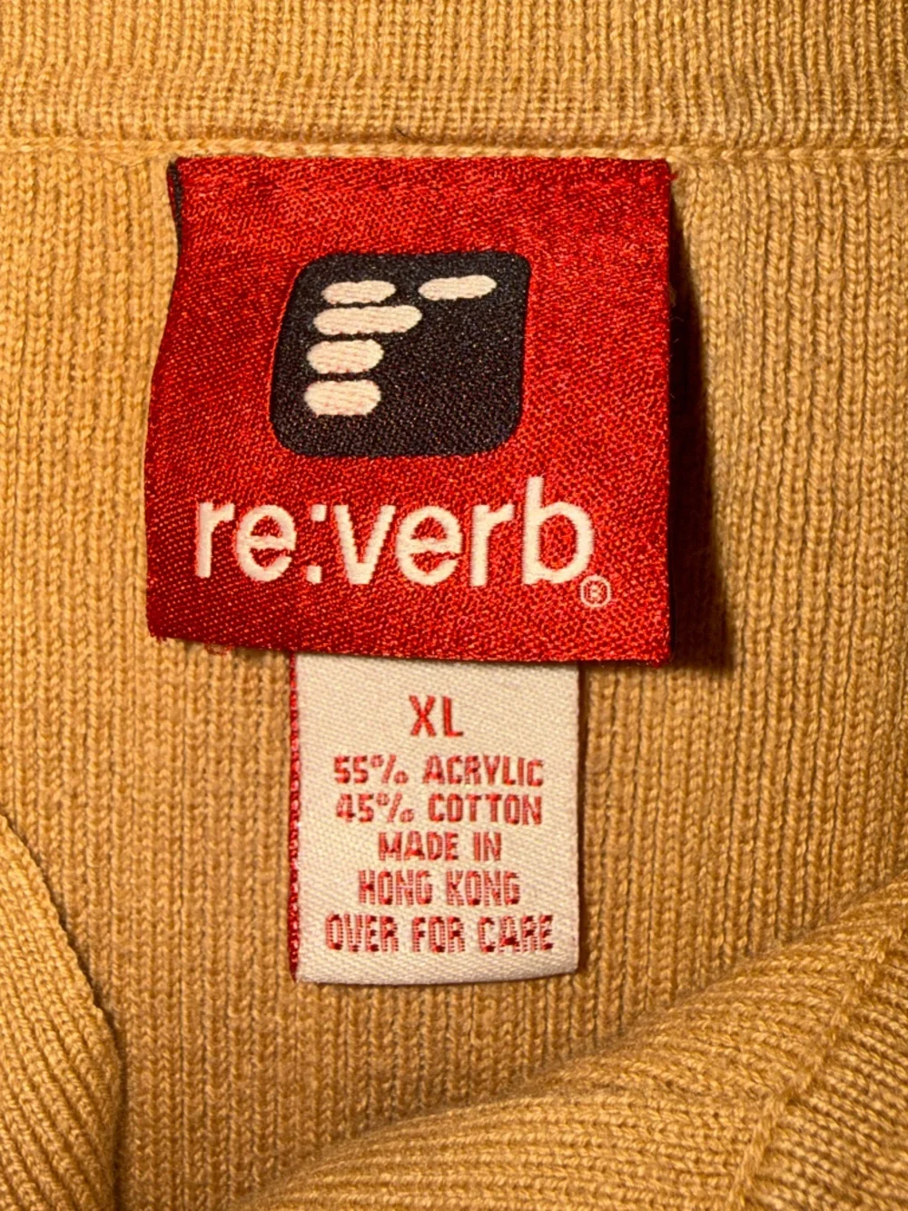 Vintage Y2K Reverb Ribbed Knit Polo Shirt Tan Brown Orange Striped XL